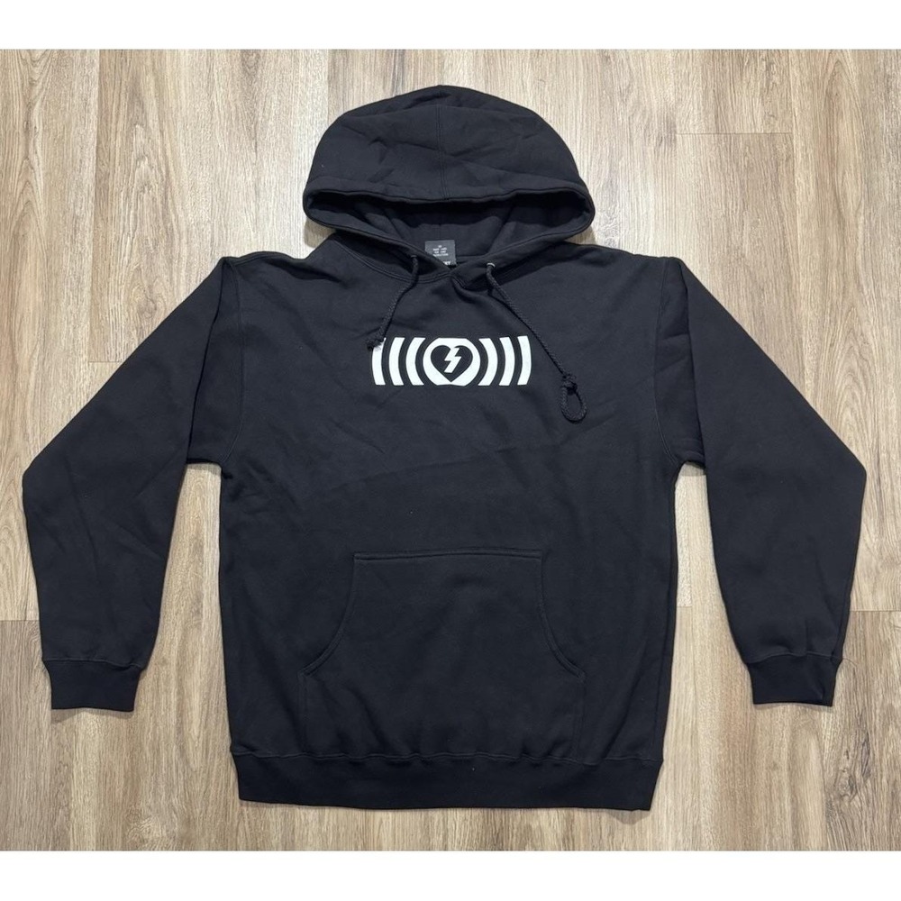Y2K Mystery Skateboarding Black Hoodie Size‎ S